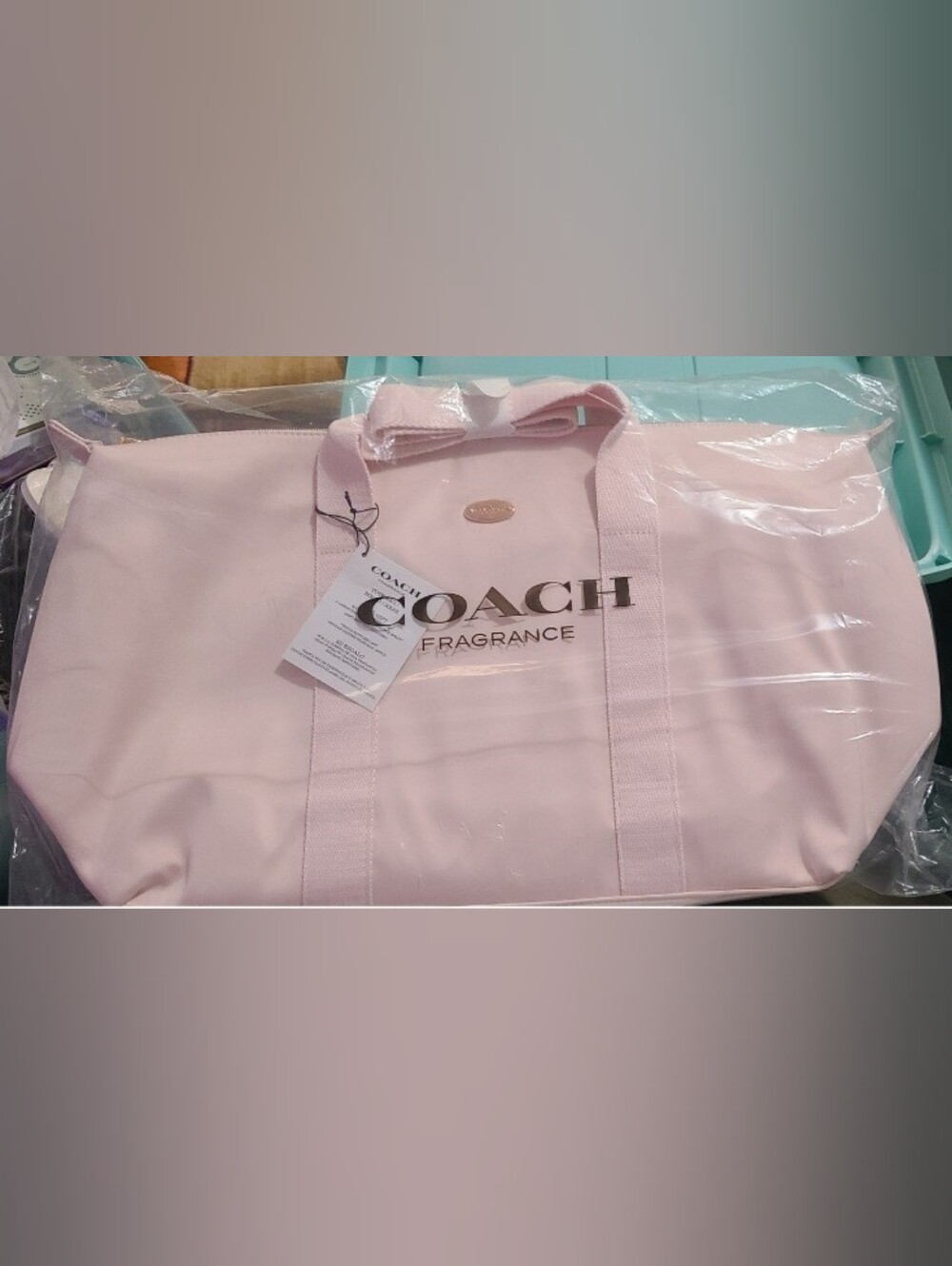Coach Blush Pink With Rose Gold Emblem Large Weekender Bag. Brand New Authentic